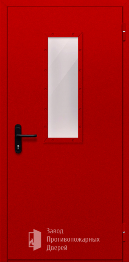 Фото двери «Однопольная со стеклом (красная)» в Санкт-Петербургу