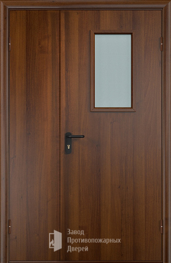 Фото двери «Полуторная МДФ со стеклом EI-30» в Санкт-Петербургу
