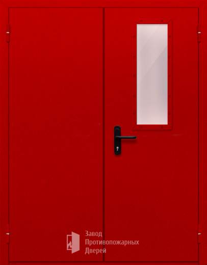 Фото двери «Двупольная со стеклом (красная)» в Санкт-Петербургу