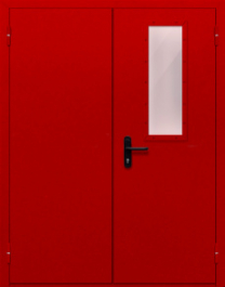 Фото двери «Двупольная со стеклом (красная)» в Санкт-Петербургу