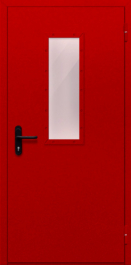 Фото двери «Однопольная со стеклом (красная)» в Санкт-Петербургу